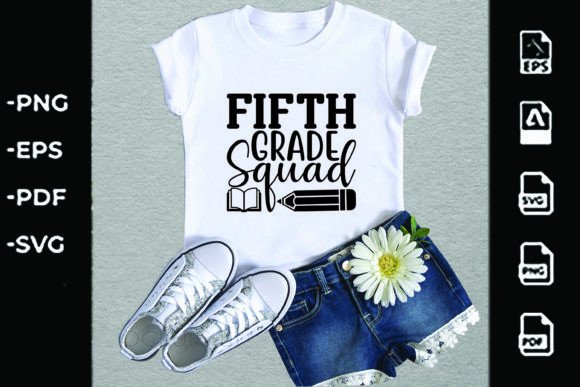 Back to School SVG Design for Fifth Grade Squad