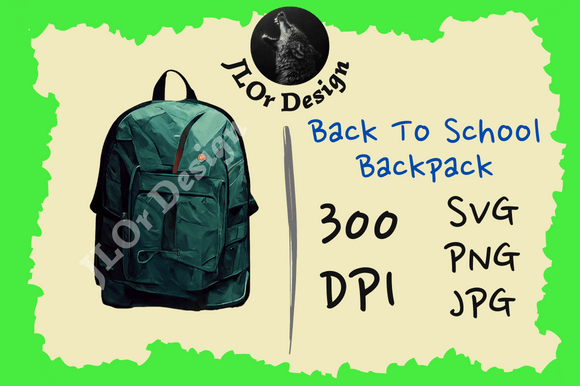 Green Backpack – Back to School: A Versatile Design for Educational and Creative Projects